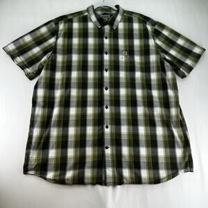 Carhartt Short Sleeve Relaxed Fit Plaid Shirt Green Men’s Size XXL 2XL